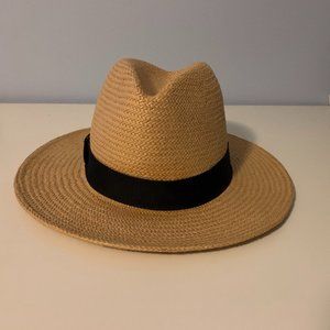 Women's Panama Straw Sun Hat Fedora Adjustable